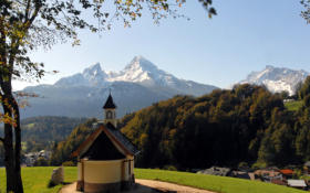 Blick zum Watzmann mit Hochkalter.